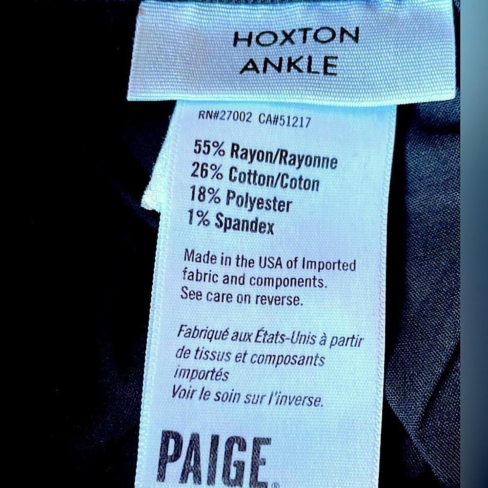 ”PAIGE-HOXTON ANKLE” BLACK JEANS. SIZE 28   EUC   🎉Hostess Pick - Picture 4 of 5
